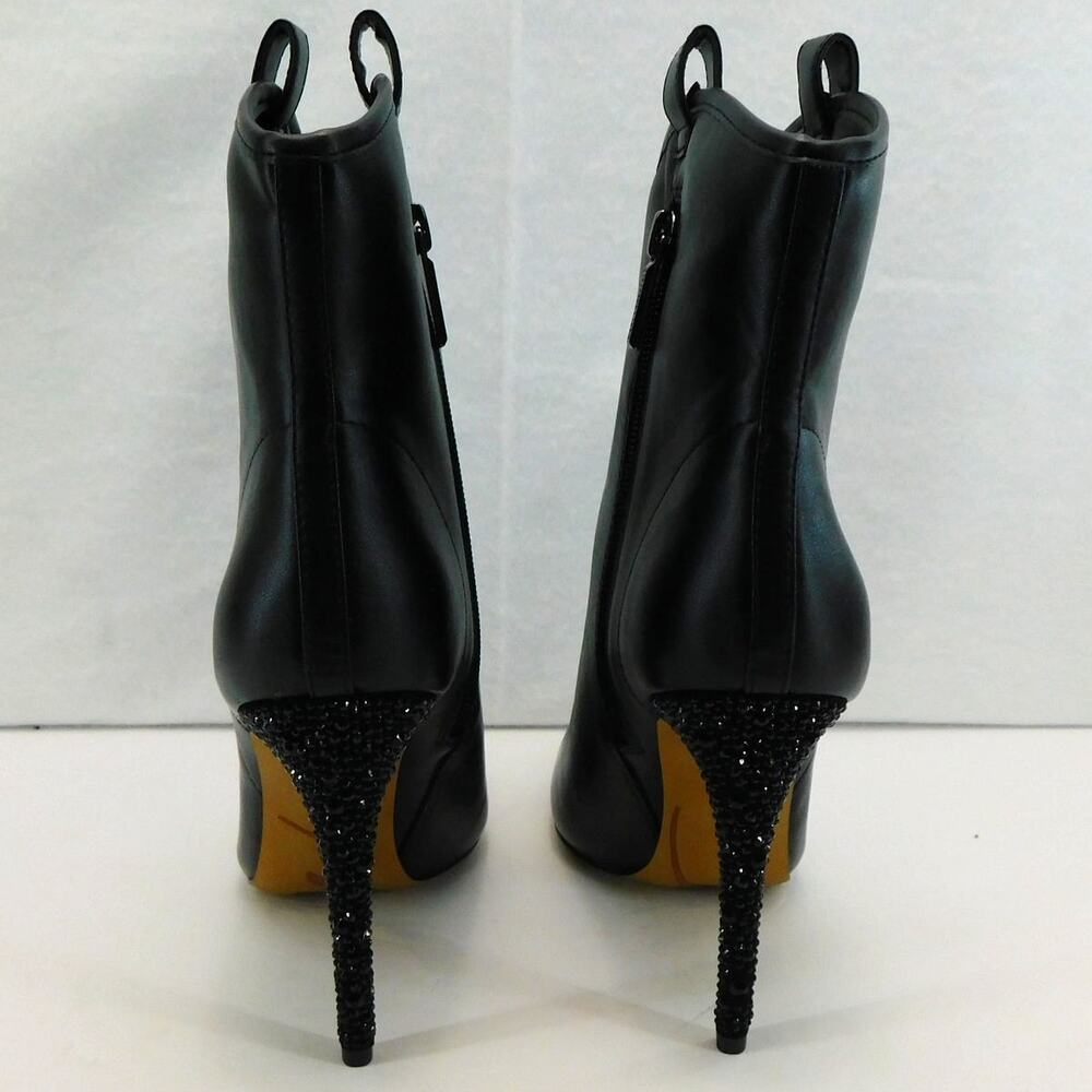 Karl Lagerfeld Women's Pairs Black Clea Leather Embellished Ankle Boots 6.5 New - Picture 5 of 14